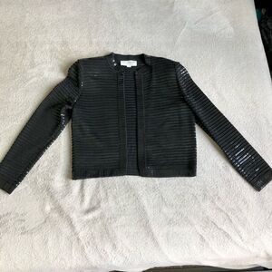 St. John Evening by Marie Gray Black sequined Open Formal jacket